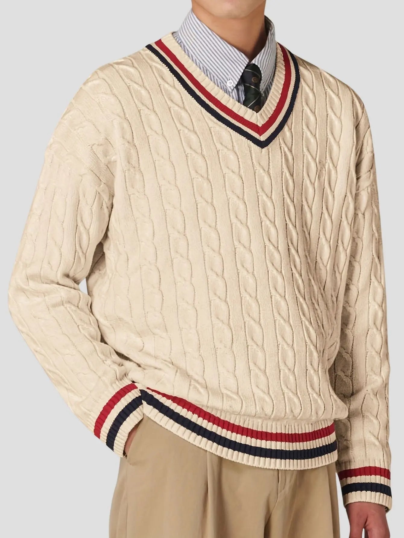 Men’s V-Neck Knit Sweater
