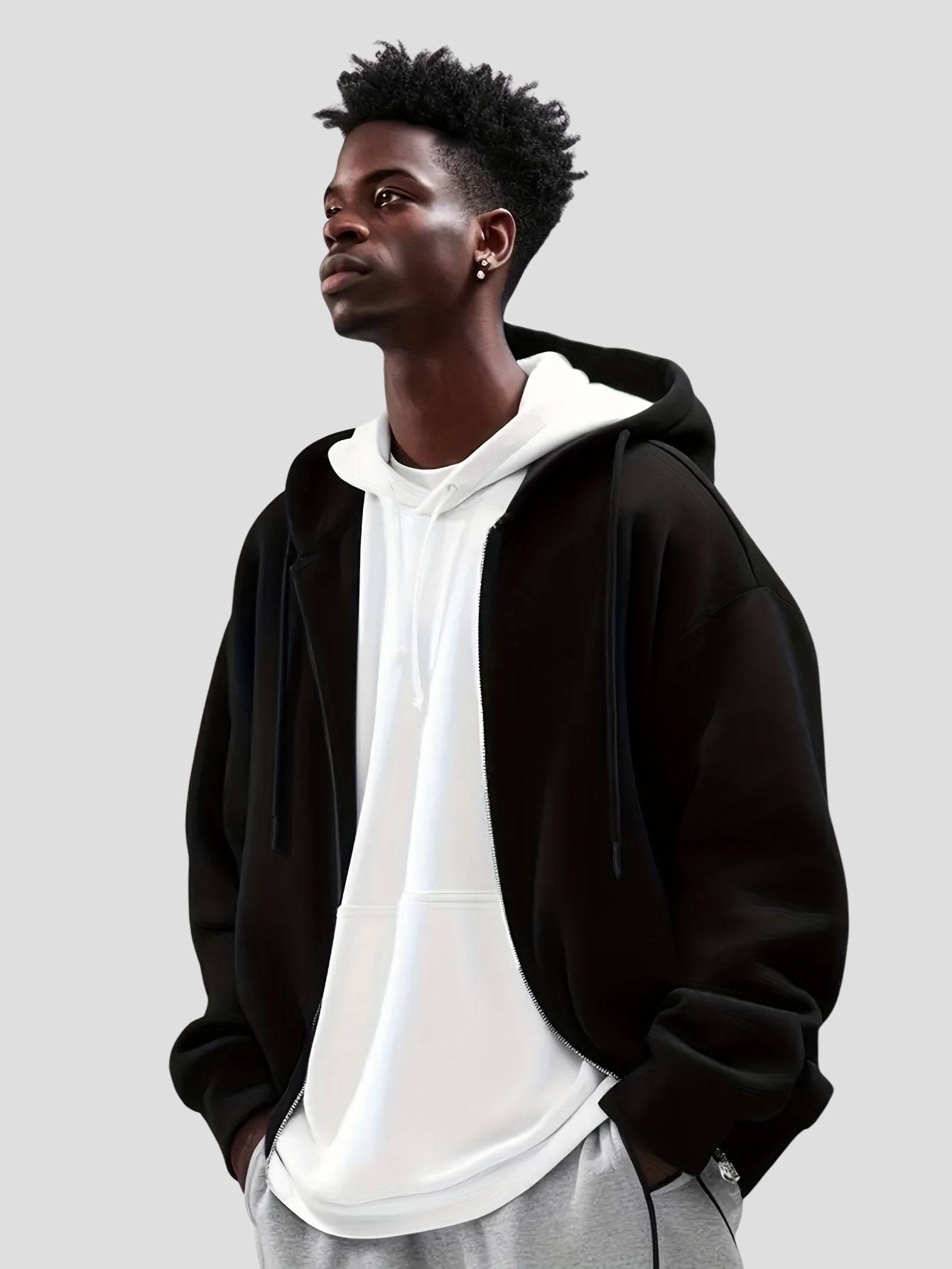 Men’s Fleece Zip Hooded Jacket