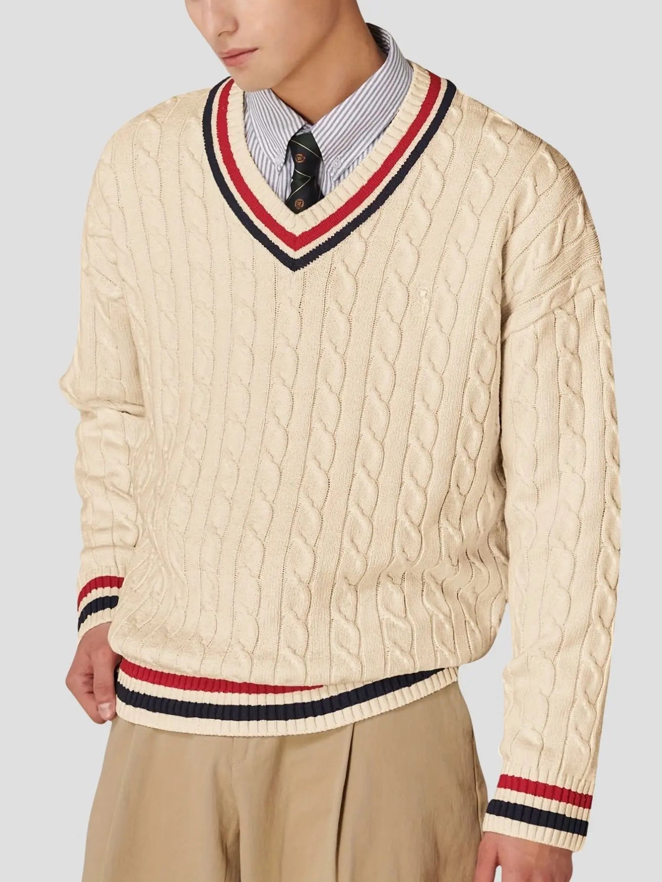 Men’s V-Neck Knit Sweater