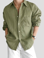 Men’s Solid Color Long Sleeve Shirt