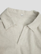 Men’s Linen Texture V-Neck Shirt