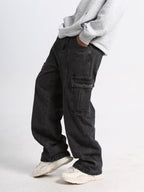 Men’s Casual Loose Fit Jeans with Side Pockets